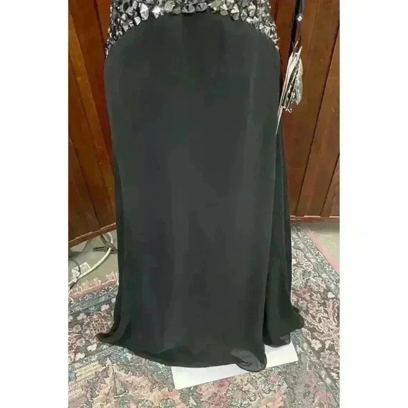 Alyce Paris Women's Black Formal Evening Gown Size 0 V-Neck Long Dress - Picture 9 of 10